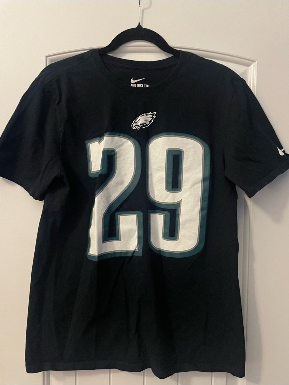 Nike Men’s Black Philadelphia Eagles #29 Tee with Teal Accents